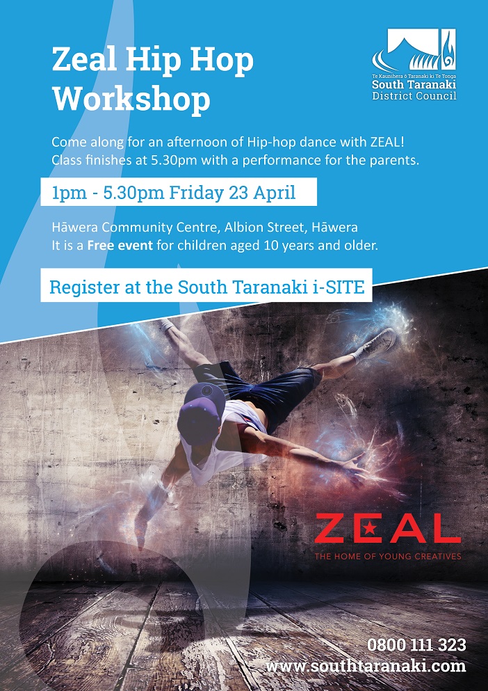 Free Hip Hop Dance Workshop for South Taranaki Youth 