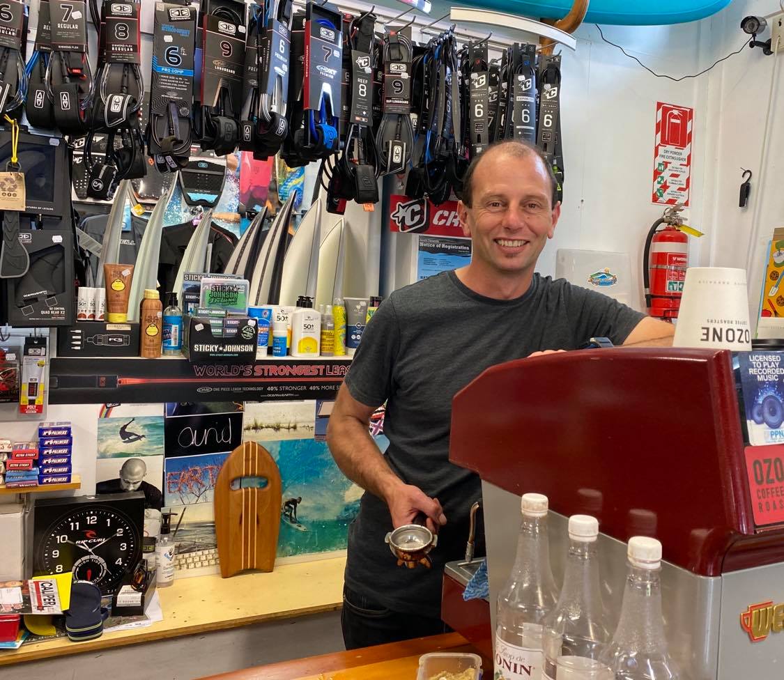 Craig Dingle at Dreamtime Surf in Opunake