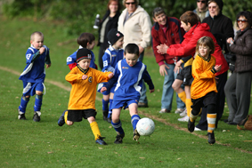 Kids playing soccer