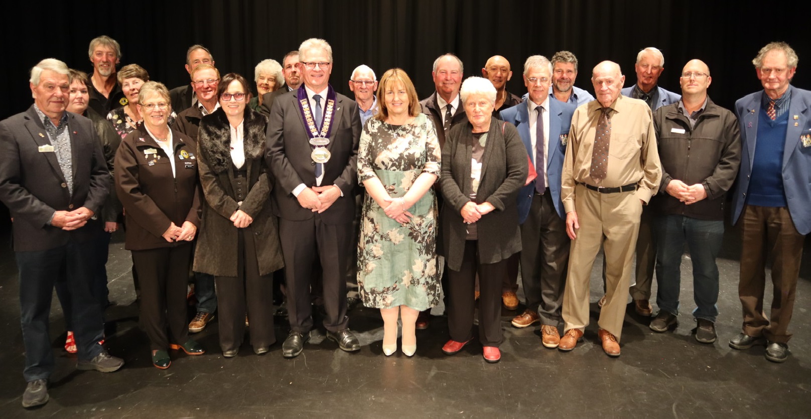 Recipients of the 2020 South Taranaki Community Awards stand with Mayor Phil Nixon and Mayoress Tania Nixon.